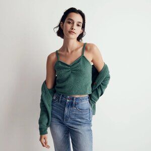 Madewell Mapleton Crop Sweater Tank - Size S - Jade Green